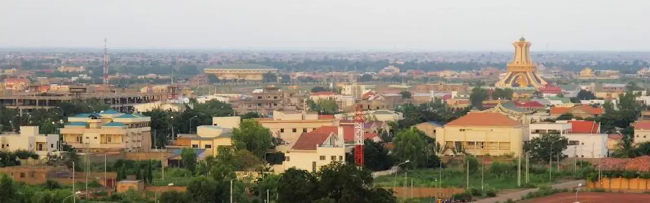 Vue du ciel de la ville de Ouagadougou